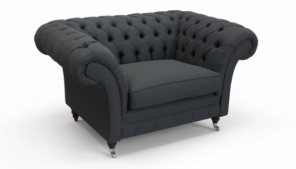 Chesterfield Sessel Fernseh Couch 1 Sitzer Sofa Textil Stoff Couchen Polster #2