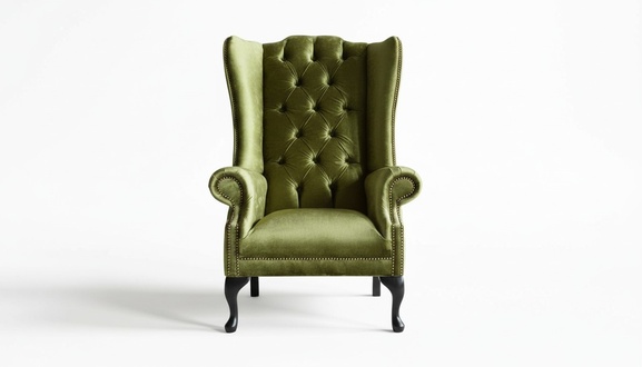 Chesterfield Sessel Fernseh Couch 1 Sitzer Sofa Ohrensessel Textil Stoff