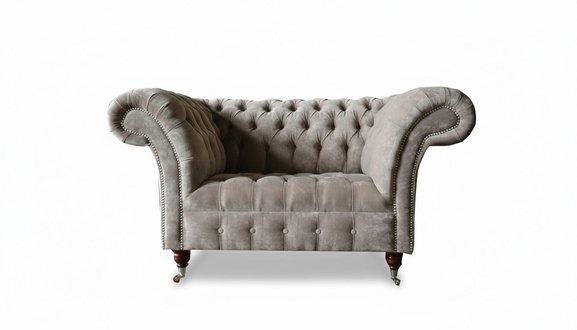 Chesterfield Sessel xxl big Möbel Neu Wohnzimmer Textil Stoff Luxus Modern
