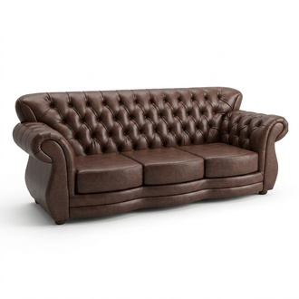 Chesterfield Sofa 3 Sitzer Ledersofa Luxus Sofas Couch Braun Couchen