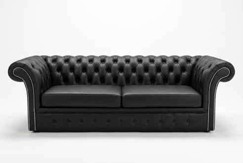 Chesterfield Sofa Couch Polster Stoff Leder Couchen Polster Garnitur 3 Sitzer