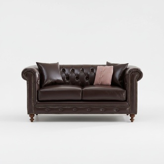 Chesterfield Sofa Couch Polster Stoff Leder Couchen Polster Garnitur 2 Sitzers