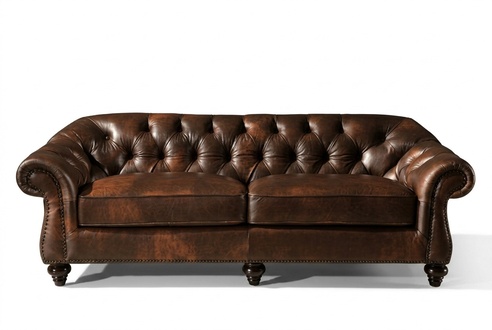Chesterfield Sofa Couch Polster Stoff Leder Couchen Polster Garnitur 3 Sitzer