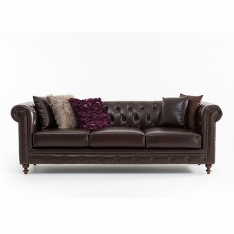 Chesterfield Sofa Couch Polster Stoff Leder Couchen Polster Garnitur 3 Sitzer