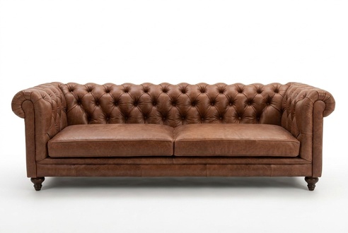 Chesterfield Sofa Couch Polster Stoff Leder Couchen Polster Garnitur 3 Sitzers