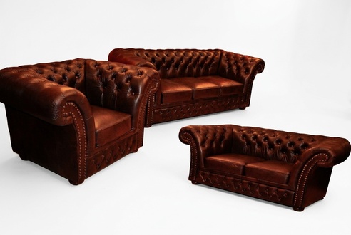 Chesterfield Sofa Couch Polster Sofagarnitur 3+2+1 Klassische Sitz Garnitur Neu