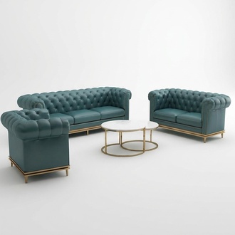 Chesterfield Sofa Couch Polster Couch 3er Couchen Polster Leder Neu Dreisitzer