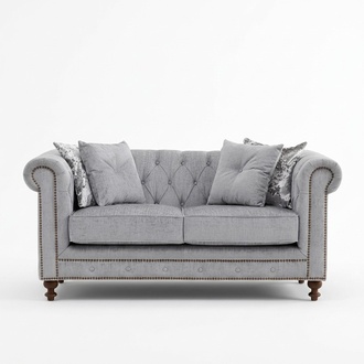 Chesterfield Sofa Couch Polster Stoff Leder Couchen Polster Garnitur 2 Sitzers