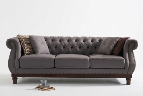Chesterfield Sofa Couch Polster Stoff Leder Couchen Polster Garnitur Holz
