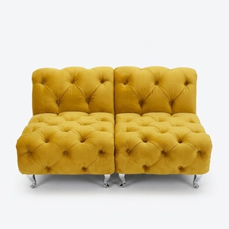 Chesterfield Sofa Couch Polster Stoff Leder Couchen Polster Garnitur 2 Sitzers