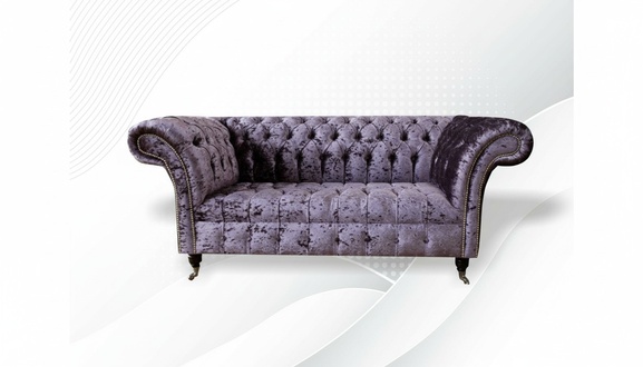 Chesterfield Sofa Couch Zweisitzer Stoff Couchen Sofas 2 er Sitz Polster Samt