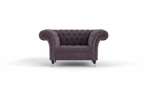 Chesterfield Sofa Fernseh Couch 1 Sitzer Luxus Textil Stoff Couchen Polster #8