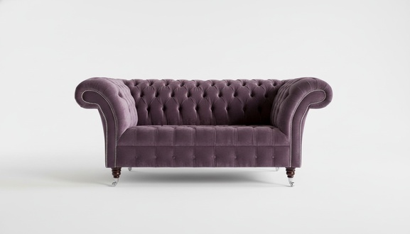 Chesterfield Sofa Fernseh Couch 2 Sitzer Luxus Textil Stoff Couchen Polster