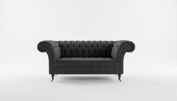 Chesterfield Sofa Couch Polster Sofas Klassischer 2 Sitzer Leder Textil Neu 1074