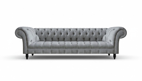 Chesterfield Sofa Viersitzer Couch Grau Möbel Wohnzimmer Luxuriöse Design