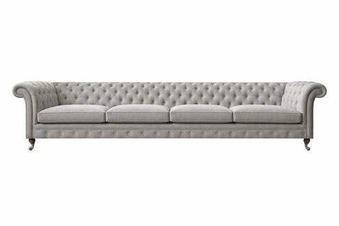 Chesterfield Sofa Viersitzer Couch Wohnzimmer Luxus Polster Grau Einrichtung