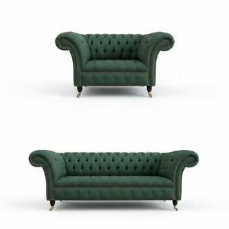 Chesterfield Sofagarnitur 3+1 Sitzer Couch Polster Sitz Garnituren Lehn Sofa