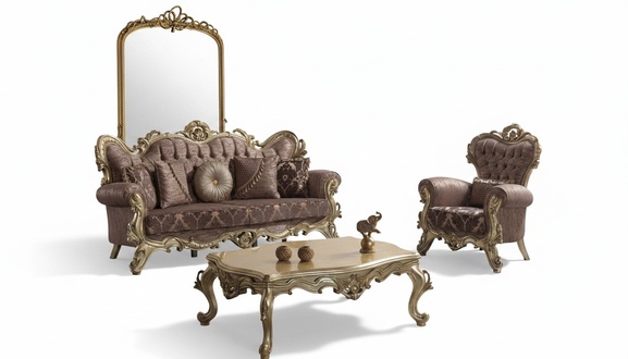 Chesterfield Sofagarnitur Polstersofa Sofa Couch Lila Stoffsofa Set