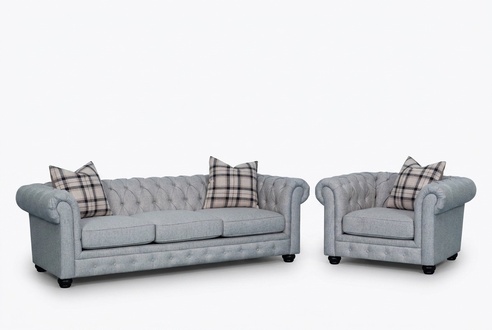 Chesterfield Sofagarnitur Sofa Couch Polster 3+1 Sitzer Leder Couchen