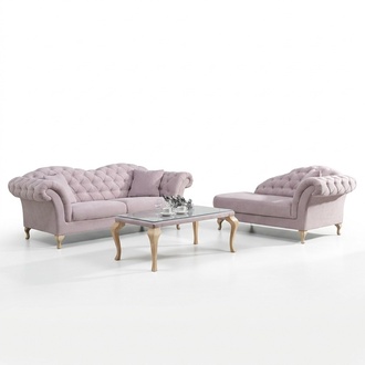 Chesterfield Sofagarnitur Sofa Polster Set Chaiselounge Klassischer Stil Couch