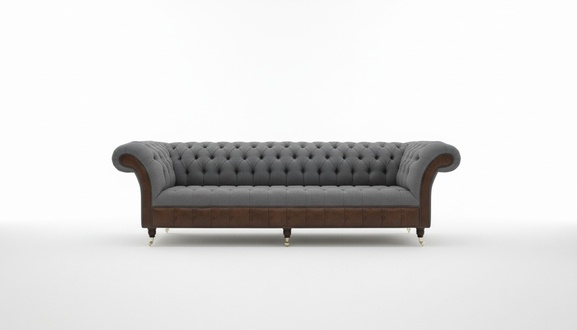 Chesterfield Textil Polster Design Luxus Couch Sofa Klassische 4 Sitzer