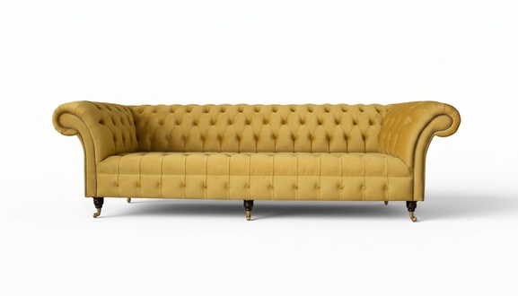 Chesterfield Textil Polster Luxus Sofa Design Couch Sofa 4 Sitzer Neu4