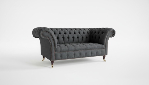 Chesterfield Textil Sofa 2 Sitzer Luxus Sofa Polster Sofas Design Stoffsofas