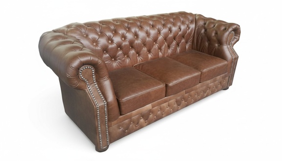 Chesterfield Vintage 100% Leder Couch Polster Ledersofa Sofa Garnitur 3 Sitzer