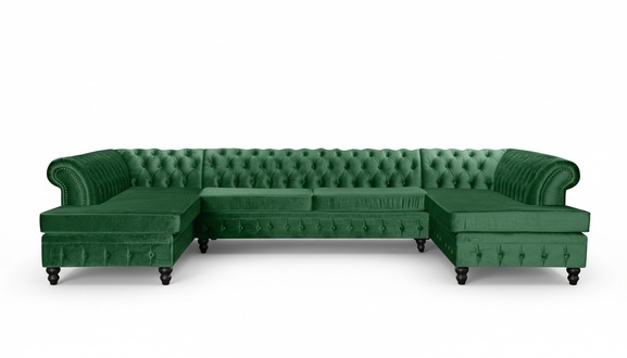 Chesterfield Wohnzimmer Couch Wohnlandschaft xxl Sofa Couchen Polster Ecke Samt