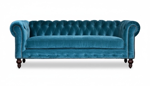 Chesterfield Wohnzimmer Samt Couch Polster Sitz Garnitur 3 Sitzer Textil