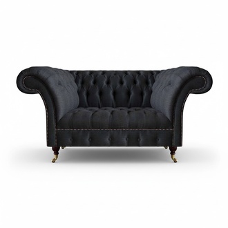 Chesterfield Wohnzimmer Schwarzes Sofa Moderner Zweisitzer Polster Möbel