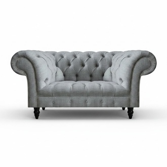 Chesterfield Wohnzimmer Zweisitzer Sofa Couch Möbel Grau Luxuriöse