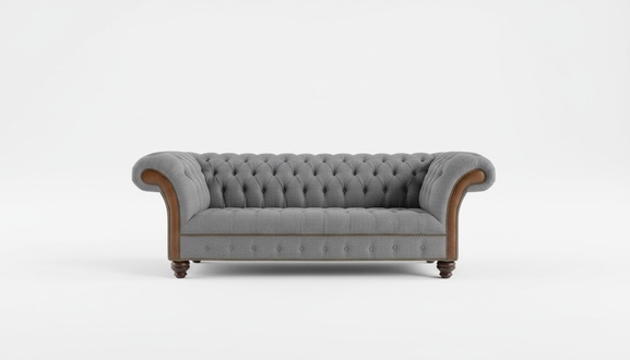 Chesterfield XXL Sofa Couch 3 Sitzer Polster Textil Stoff Couchen Elegante