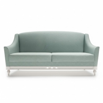 Chippendale Sofa 3 Sitzer Landhaus Stoffsofa mit Holz Designer Garnitur FL-3Siz