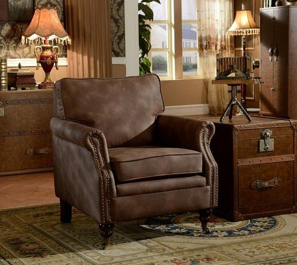 Design Classic Chesterfield Sessel Braun Leder Einsitzer Echtleder Sessel