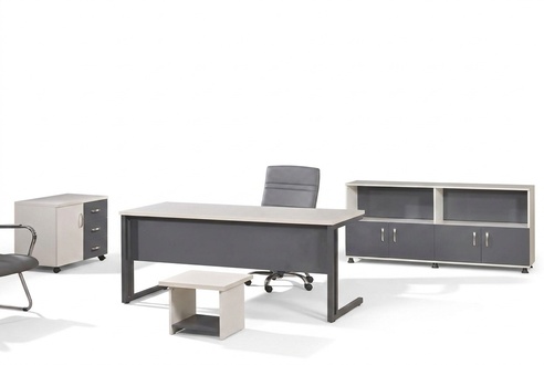 Computermöbel Arbeitstisch Büromöbel Schreibtisch 4tlg Holz Set Grau