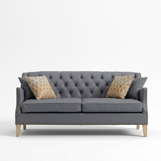 Couch Graue Chesterfield Büro Sofa Emfpangs Couchen Leder Textil Neu