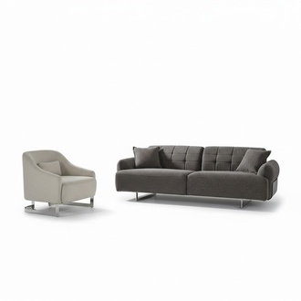 Couchen Polstersofa Grau Komplette Dreisitzer Sessel Modern 2tlg Sofas1