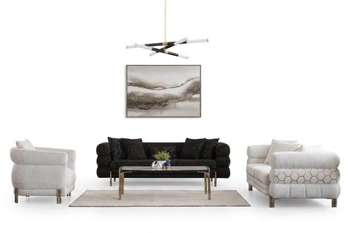 Couchgarnitur 3+3+1 Sitzer Luxus Sessel Wohnzimmer Garnitur Sofas 3tlg