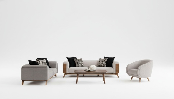 Couchgarnitur Sofa Set 2x Sofas 3 Sitzer Sessel Couchtisch Wohnzimmer