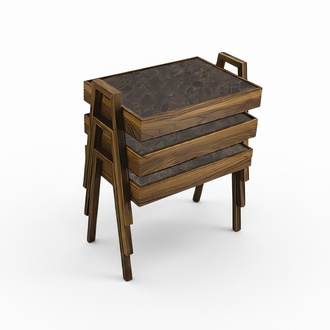 Couchtisch-Set aus Holz in Braun modern elegant