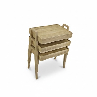Couchtisch-Set aus Holz in Braun modern elegant