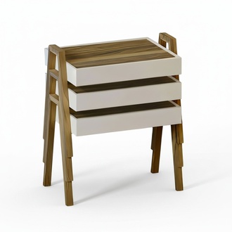 Couchtisch-Set aus Holz in Braun modern eleganter Wohnstil