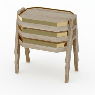 Couchtisch-Set aus Holz in Braun eleganter Stil