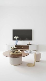 Couchtisch Sideboard 2tlg Led Wohnzimmer Beleuchtete Möbel Tisch Lowboard Glas