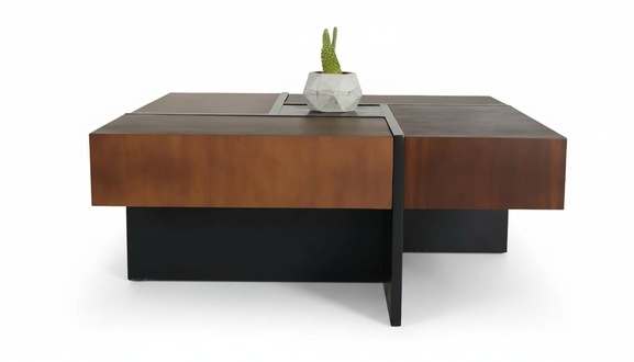 Couchtisch Wohnzimmertisch Kaffeetisch Stauraum Schublade Holz Braun
