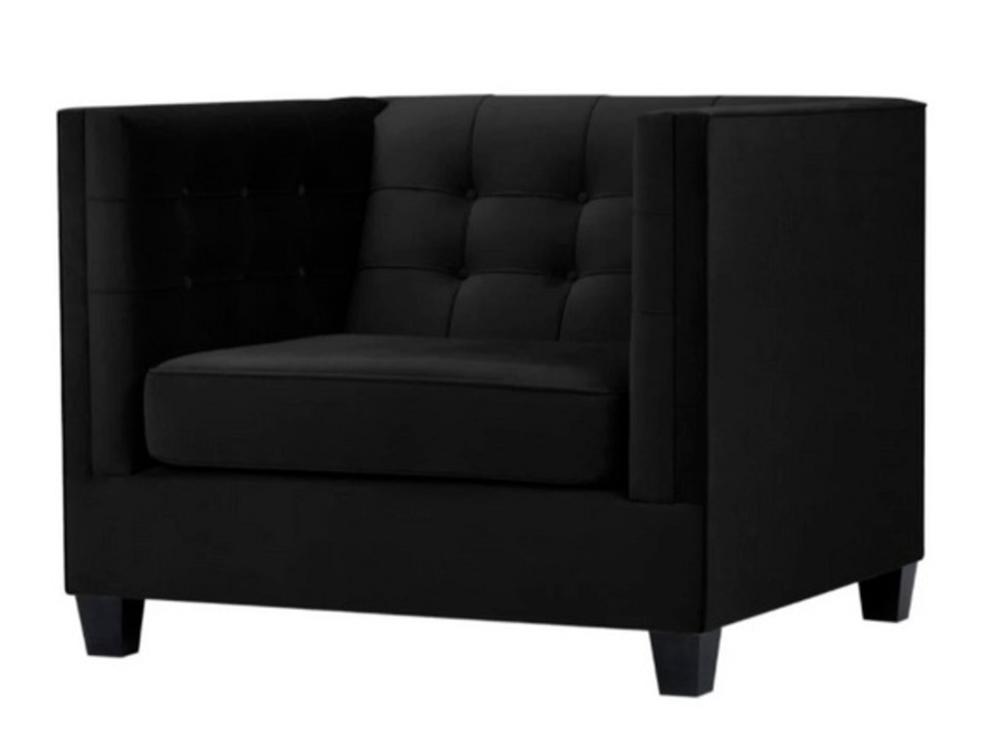 Chesterfield Sessel Kreative Möbel Textil Stoff Schwarz Neu Wohnzimmer