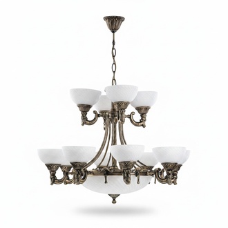 Deckenlampe Deckenleuchter Lüster Kronleuchter Glas Weiß Lampen Antik Stil