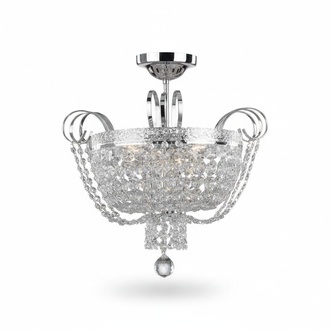 Deckenlampe Lüster Kristall Deckenleuchter Lampe Kronleuchter Silber