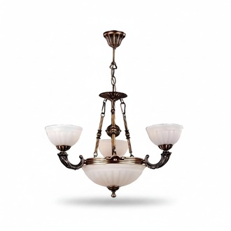 Deckenleuchter Lampe Weiß Deckenlampe Lüster Kronleuchter Glas Art